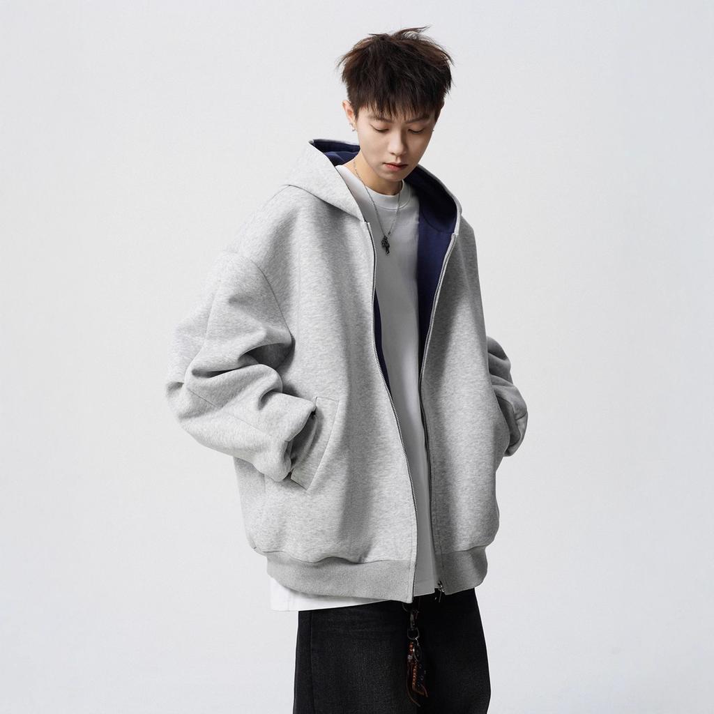 Versatile Sweater Men's and Women's Autumn Couple Hoodie Contrasting Casual Jacket