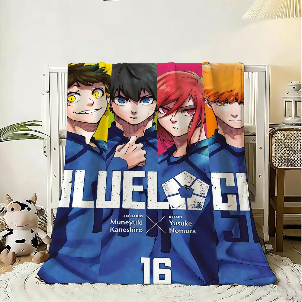 Classic comics Blue Lock Throw 240g Flannel Blanket Lightweight Soft Skin-friendly Summer Thin Throw Blanket 75x90cm