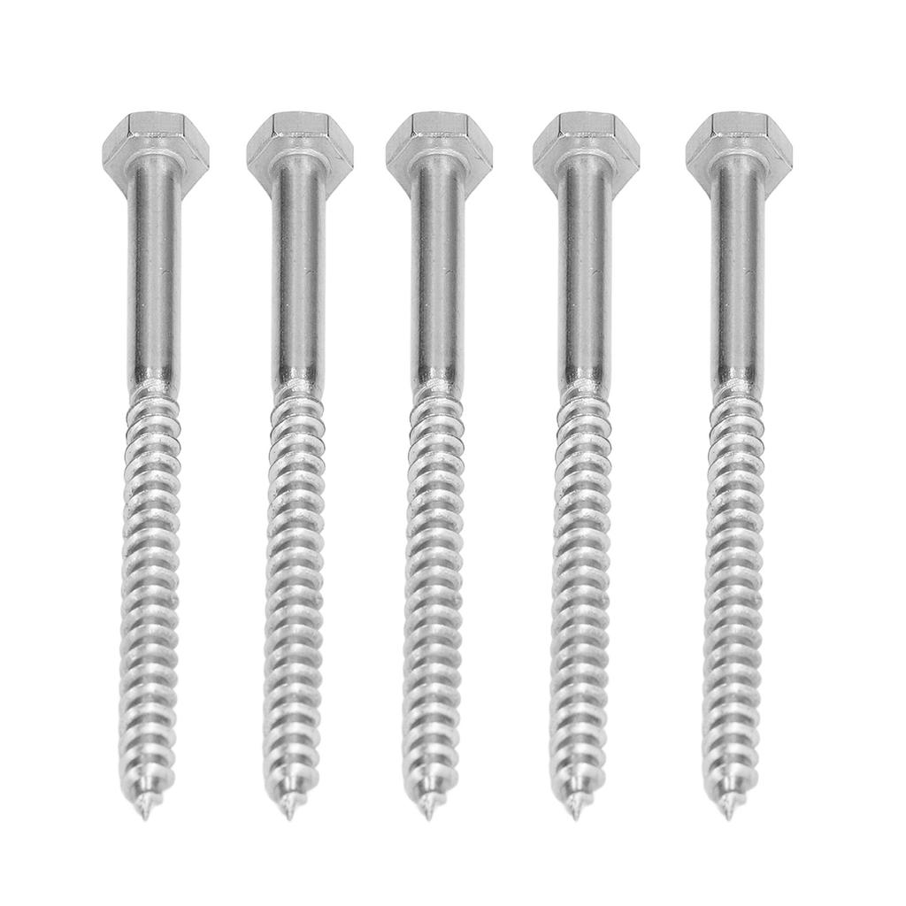 304 Stainless Steel Half Thread Bolt Wood Hex Lag Screws Self Tapping Wood Coach ScrewM8x120MM