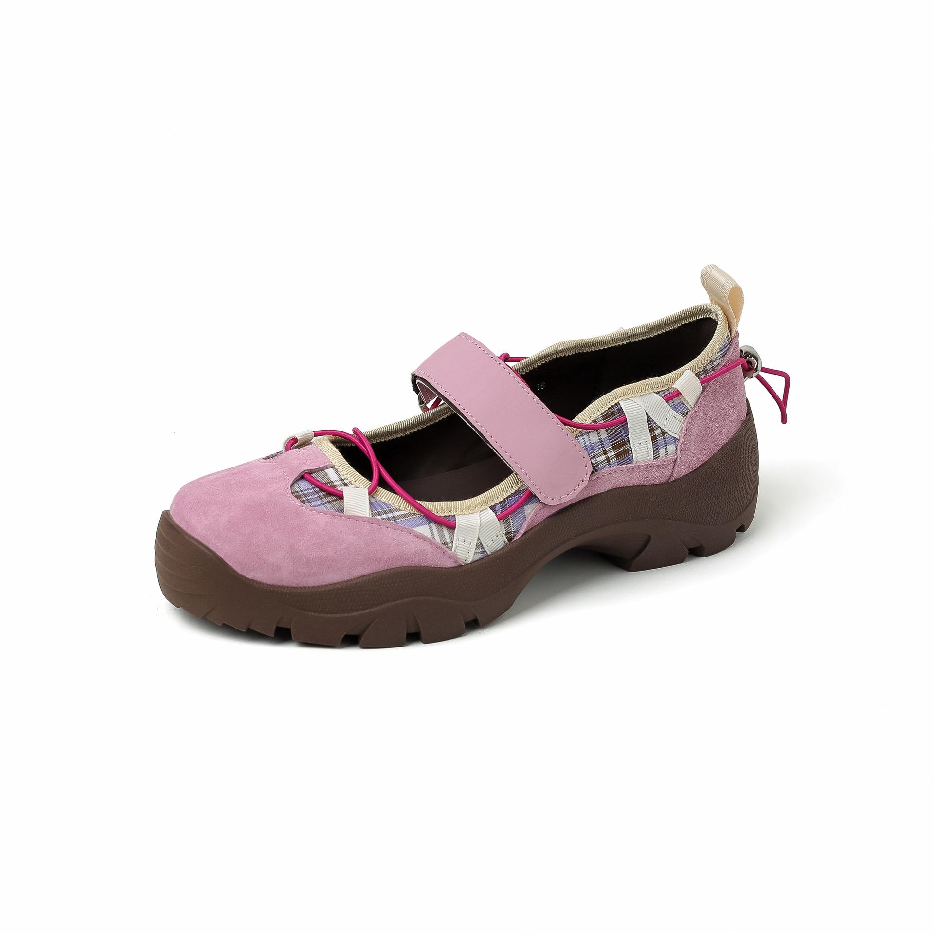

Cowhide Edition~ Design Sense Functional Wind Ballet Sports Single Shoes Women s 2025 Autumn New Platform Mary Jane Shoes 42 розовый