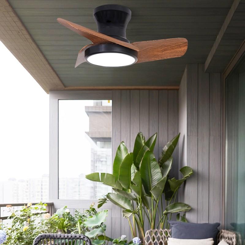 24" 32" DC Motor Small Ceiling Fan Lamp Electric Ceiling Fan With Light Bedroom  LED Tricolor Dimming Lighting Fan