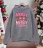 Merry Christmas Pink Bow Printing Men Hoodies Autumn Casual Hoody Fleece Comfortable Clothing Male Loose Unisex Pullovers