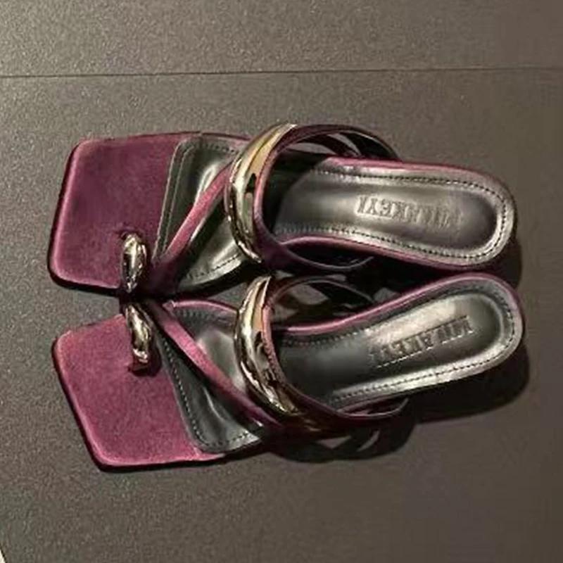 Designer Women High Heeled Sandals Elegant Woman's Slippers Summer 2025 Trend Fashion Pumps Slides Luxury Sandalias De Mujer