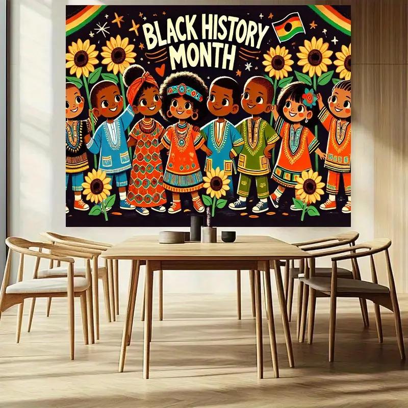 2D Plane, 1 Banner for Black History Month - African American Youth and Sunflower Design, Celebration of Black History