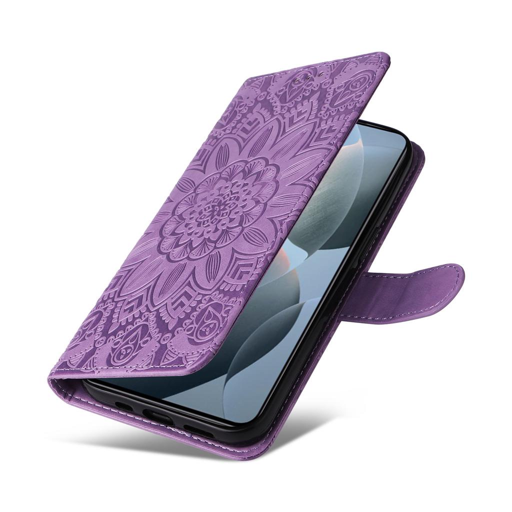 For Xiaomi 14T Case Sunflower Imprint Leather Wallet Phone Cover