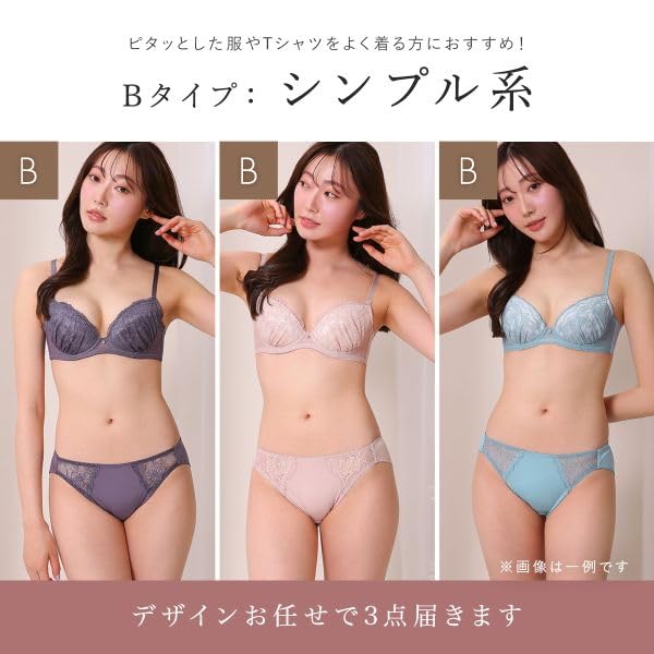 Shirohato Bra and Panty Lucky Choose from 5 Embroidered Sizes F80 3-Piece Set, Bag, Types, Lace, Stylish, Simple, B80, C80, D80, E80, (Type A, E80)