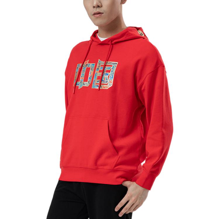 Li Ning Table Tennis Collection Sweatshirts Men's Red Hooded Moderate Regular AWDR747-2