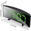 Creative Curved Electronic Clock LED Large Screen Mirror Alarm Clock Students Silent Multifunctional Desktop Clock Ornament