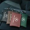 GLC GLB Car Leather Key Wallet Card Bag Emblem Keychain Pouch For Mercedes Benz AMG W203 W206 W220 W205 W211 W212 W201 W210 W10