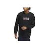 adidas Originals Cartoon Print Round Neck Pullover Sweatshirt, Unisex Daily Casual Tops Black IB2777