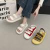 2025 Summer New Velcro Casual Sports Sandals Lightweight Thick Sole with One Word Fashion Shoes Korean Version of Women's Shoes