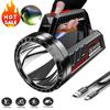 Powerful Hand‑Held LED Searchlight,500M Long Range Rechargeable Waterproof Flashlight Work Lamp for Camping Hiking Outdoor Emergency Use