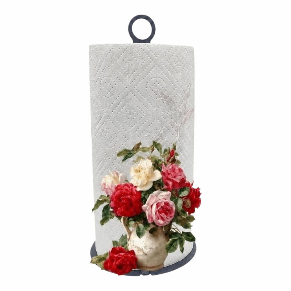 Vertical Storage Paper Towel Holder Wooden Base Tissue Storage Rack Paper Towel Stand Home Decor