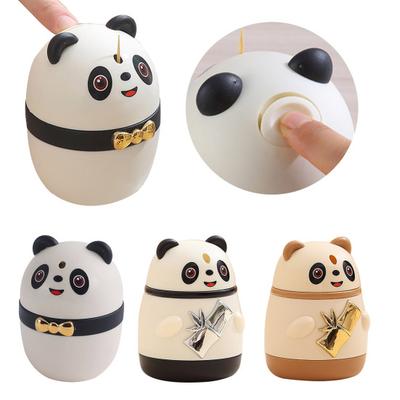 Cute Panda Toothpick Holder Automatic Pop Up Toothpick Dispenser Cartoon Panda Shape Toothpick Storage Box for Kitchen Table Accessory