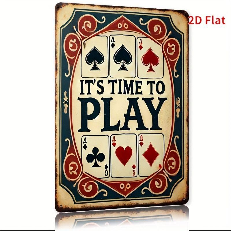 Playing Cards Poster Metal Sign 20x30cm Wall Art