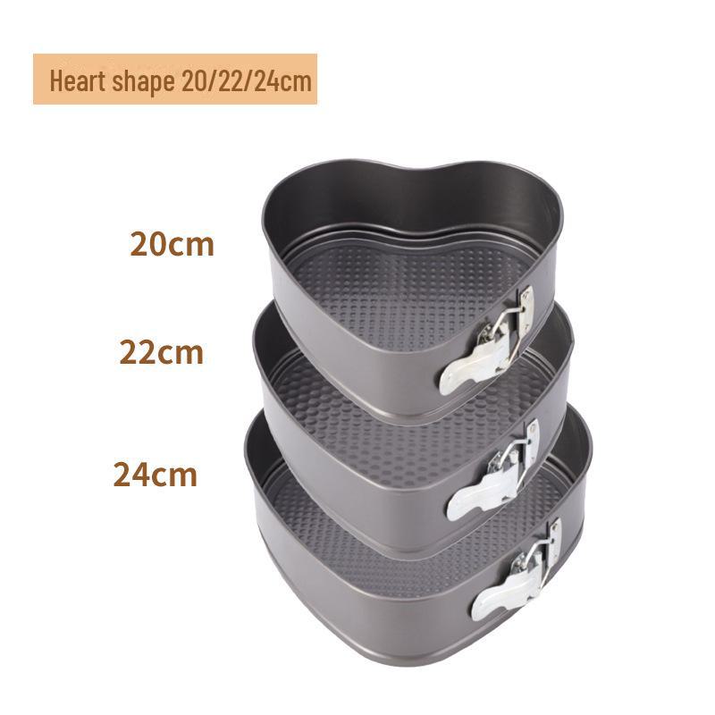 Cross-Border Cake Mold: Round/Square, Non-Stick, High Temp Resistant, Easy Clean, Removable Bottom, Secure Buckle