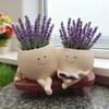 Cute Cartoon Smiley Flower Pot Vase – Porcelain Succulent Planter for Home Decoration