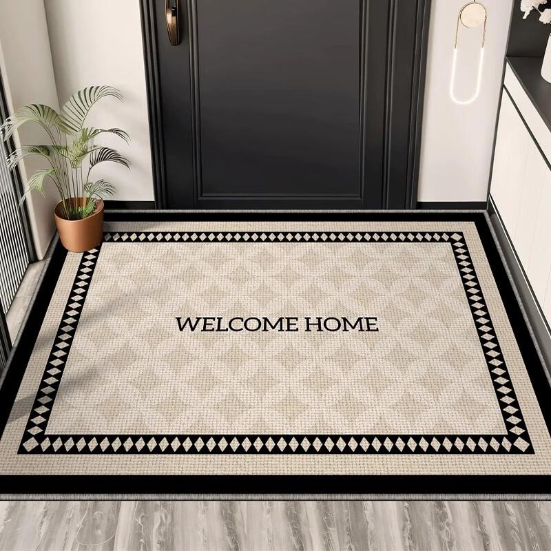 Casa Mart Unisex Qimian Entrance Mat, Modern Minimalist Non-Slip Dirt-Resistant Foyer Doormat, Rose Pattern, 60*90Cm