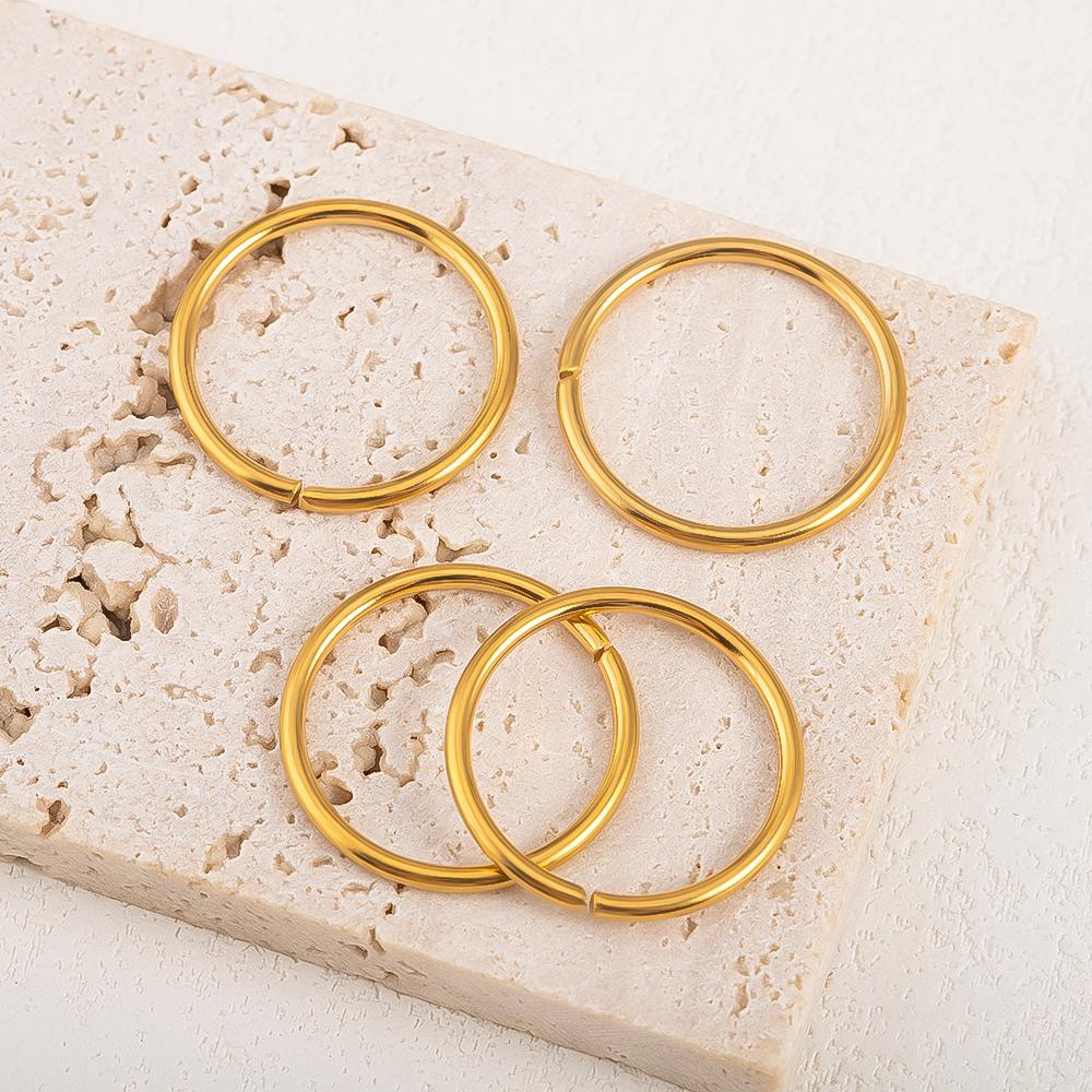 4pcs 10pcs NO Fade Stainless Steel PVD Big Hole Open Jump Rings Width 16 to 20mm Split Rings Connectors Hairband Jewelry Finding