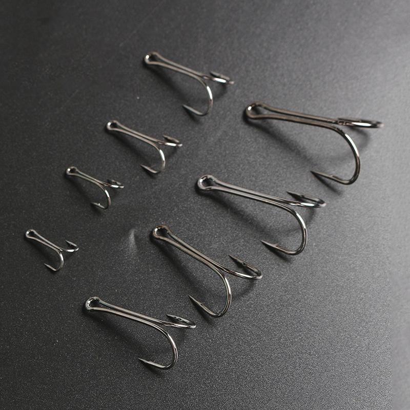 50Pcs/Box Mix Treble Fishing Hooks Kit Treble Hooks Fishhook For Artificial Hard Bait Bass Trout Saltwater Triple Fishing Hooks