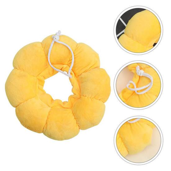 Adjustable Anti Bite Licking Wound Healing Safety Collar, Postoperative Cat Rehabilitation Collar, Sunflower Shaped Soft Filling Neck Cone