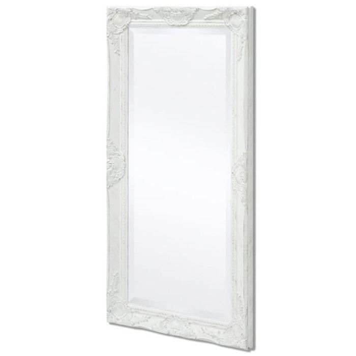 Miroir mural - vidaXL - Baroque - 100x50 cm - Blanc - Intérieur - Rectangulaire