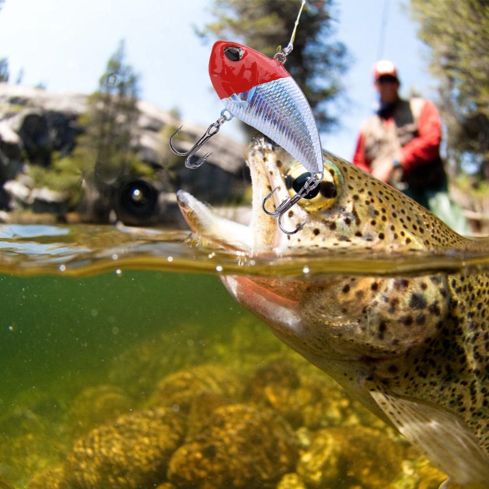 6PCS VIB Vibration Plastic Built In Steel Ball Lifelike Artificial Bait Fishing Lure Swimbait