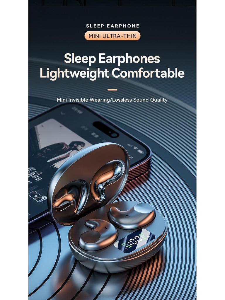 M52 Bluetooth Earbuds for Side Sleepers - TWS Wireless Mini with High Aesthetic Design