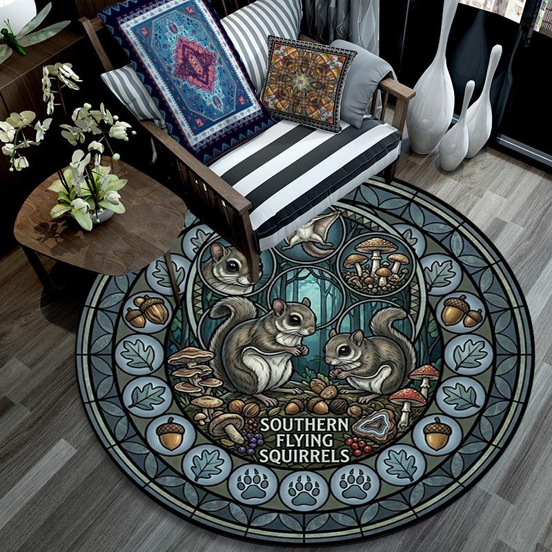 Desert Gecko Glass Round Area Rug Under Office Chairs Bedroom Living Room Home Decor