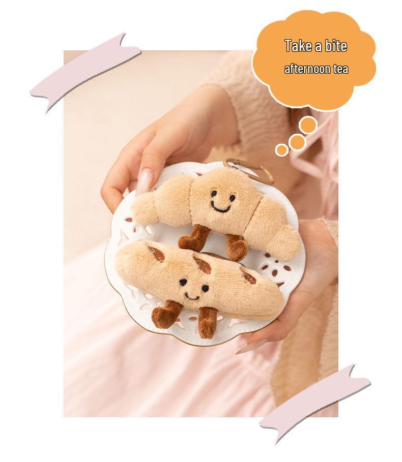 Moe French Baguette Plush Doll – Cute Bread Stuffed Toy Keychain & Backpack Pendant