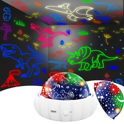 Projektor Noční Světlo Hvězda Měsíc, Projekční Lampa Jednorožec Dinosaurus 360° Rotace, Světla Měnící Barvu pro Narozeninový Festivalový Dárek