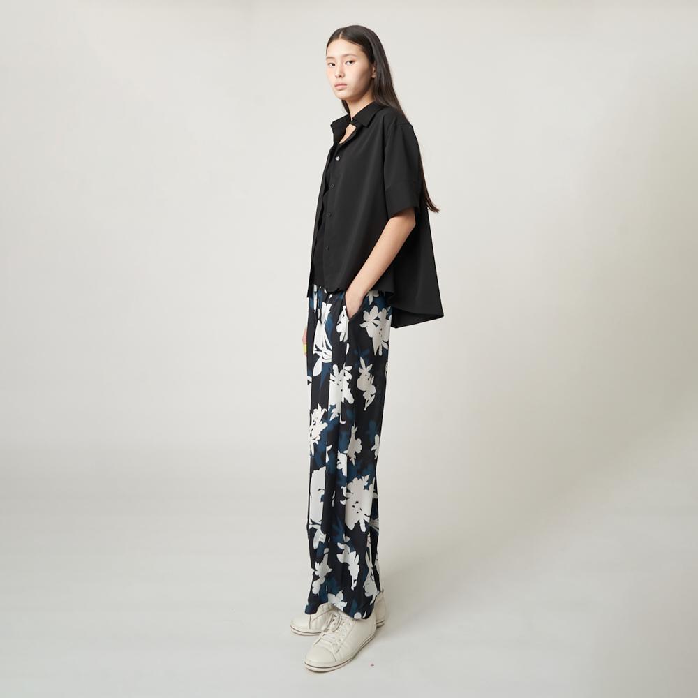 ATHPLATFORM Au51Pt07 Floral Wide Pants_Black