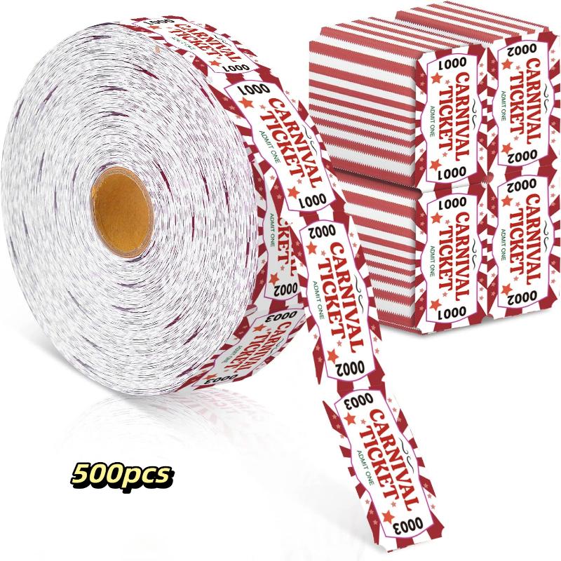 Colorful Tearable Raffle Tickets Double Rolls Admission Ticket, For Events, Competitions, Classroom Rewards, Carnivals