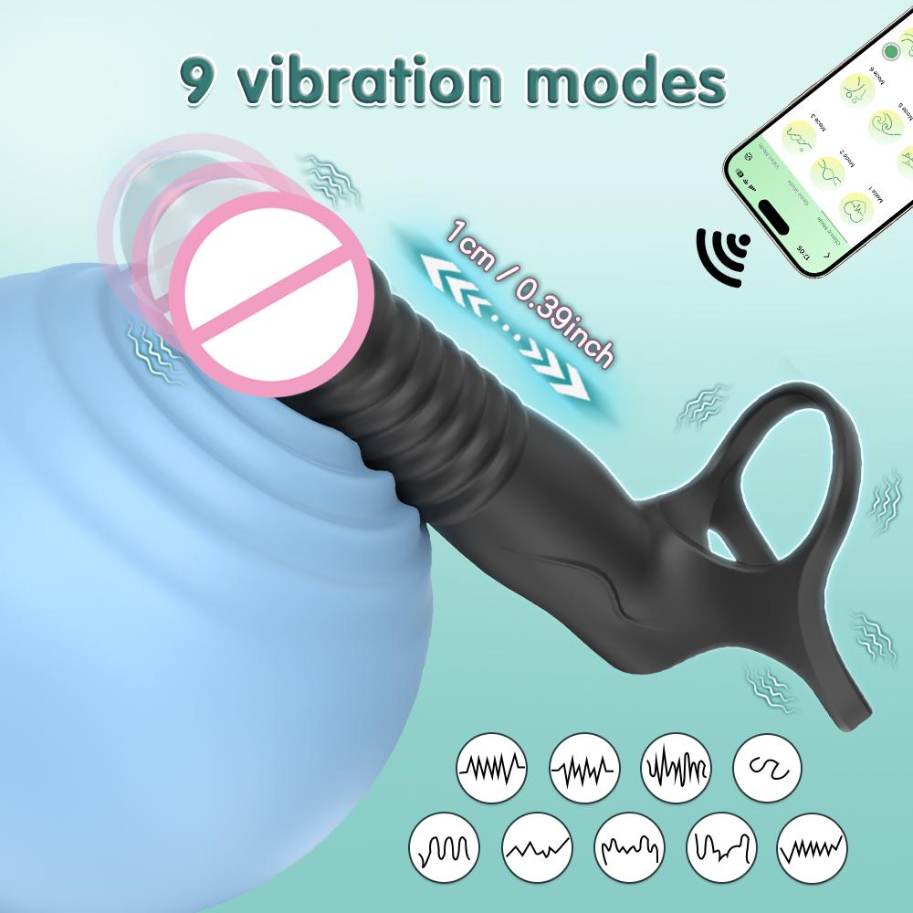 Double Penetration Vibrator For Men With Vibrating Cock Ring Strap On Penis Vagina Massage G Spot Dildo Sex Toys For Couples 18+