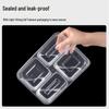 Disposable 4-Compartment Transparent Food Container