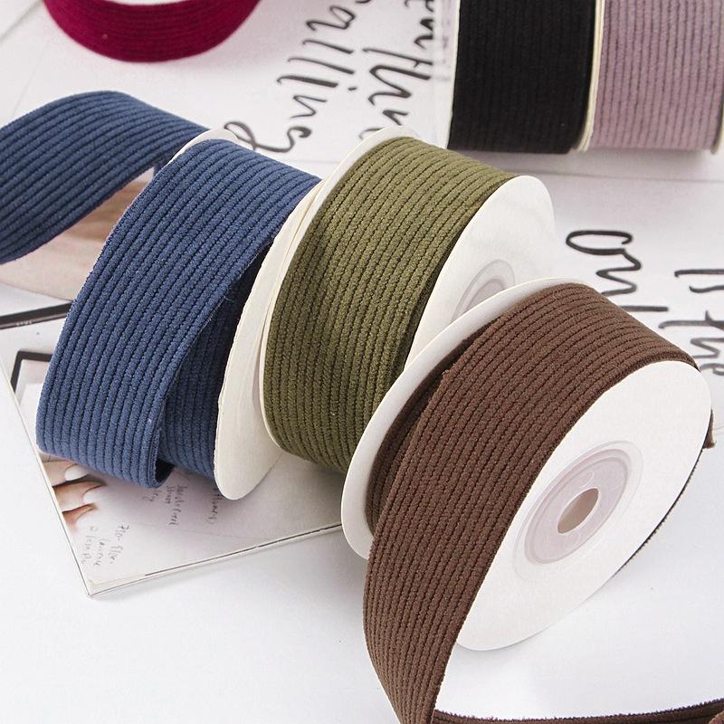 5yards Double Sided Soft Corduroy Ribbon for DIY Hair Bows Craft Accessories Clothing Material Wedding Gift Box Decoration