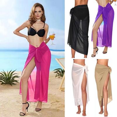 Cover Up Skirt Quick-Drying Beach Wrap Skirt Loose Fit Breathable Anti-UV Swimwear Beachwear Mesh Bikini Cover