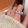 925 Sterling Silver Rings for Women Couple Minimalist Handmade Simple Blue Stone Ring Fine Jewelry Gift Prevent Allergy
