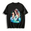 Warm Parent-child Water Play Printed Adult Top Pure Cotton T-shirt