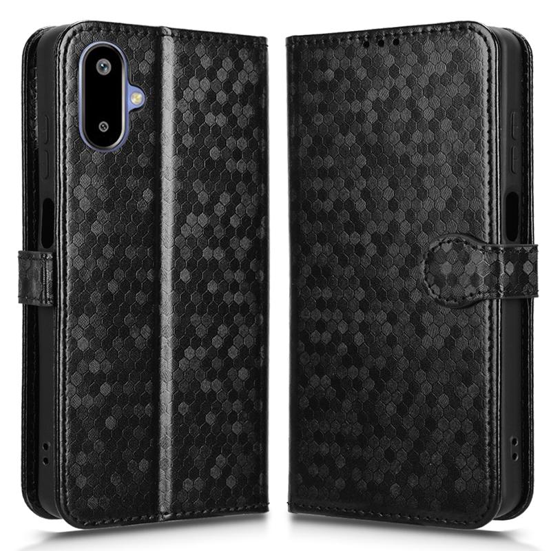 For Samsung Galaxy F06 5G/M06 5G Wallet Case Dot Pattern Imprint PU Leather Phone Cover