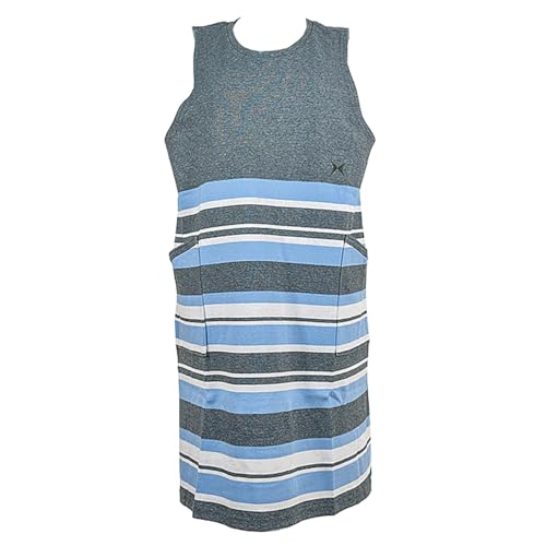 [HANAE MORI] Panel Border Apron, Pullover Style, Blue, Brand: Hanae Mori