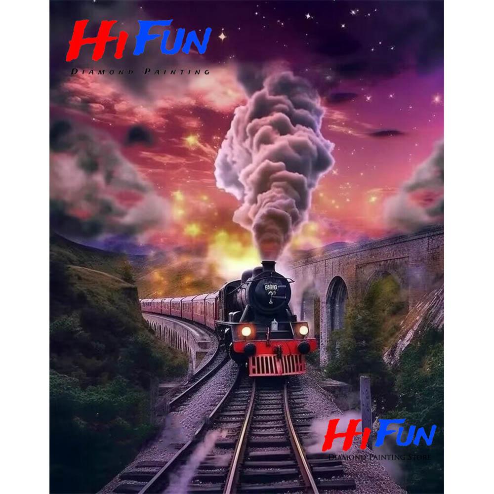 Steam Railway Diamond Painting Harris Express Train Poster for Children's Kid Room DIY Decor Mosaic Embroidery Cute Gifts 2026
