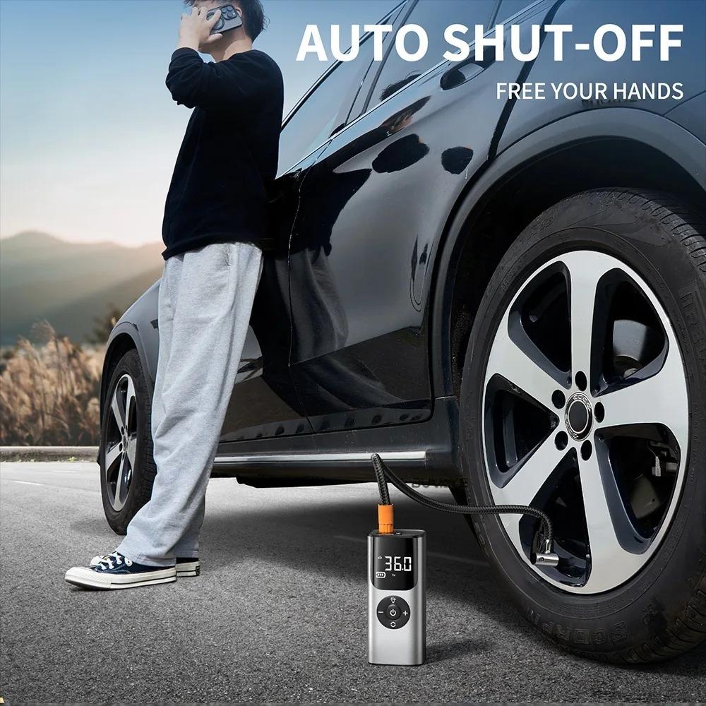 Araba Şişirme Lastik Pompası Taşınabilir Araba Hava Kompresörü Motosikletler Bisiklet Tekne Lastik Şişirme Dijital Otomatik Şişirilebilir