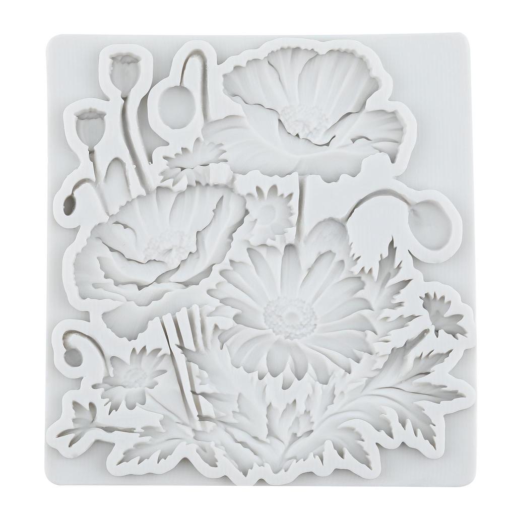 Flower Silicone Molds Orchid Daisy Rose Flower Fondant Mold Cake Decorating Tools Cupcake Topper Chocolate Candy Craft Gum Paste Polymer Clay