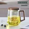 Large Capacity Borosilicate Glass Mug with Lid & Handle