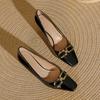 Square head high heels stiletto 7cm sexy red wedding shoes spring French small heel light mouth single shoes