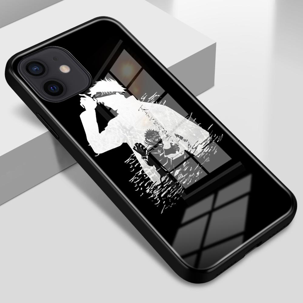 

Чехол для iPhone XS Max XR X 8 7 6 14 Plus 13 12 11 14 Pro Max SE Mini Glass Cover Manga Jujutsu Kaisen Itadori Yuji Gojo Satoru iPhone 14 PLUS