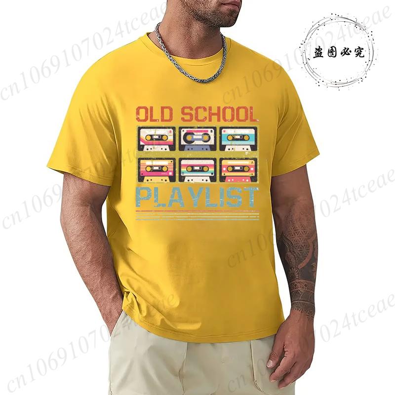 Summer Casual Tshirt Cassette Tape Music 80s Retro Old School Playlist T-shirt Fashion Fitness Tops Tshirt Hip Hop Streetwear