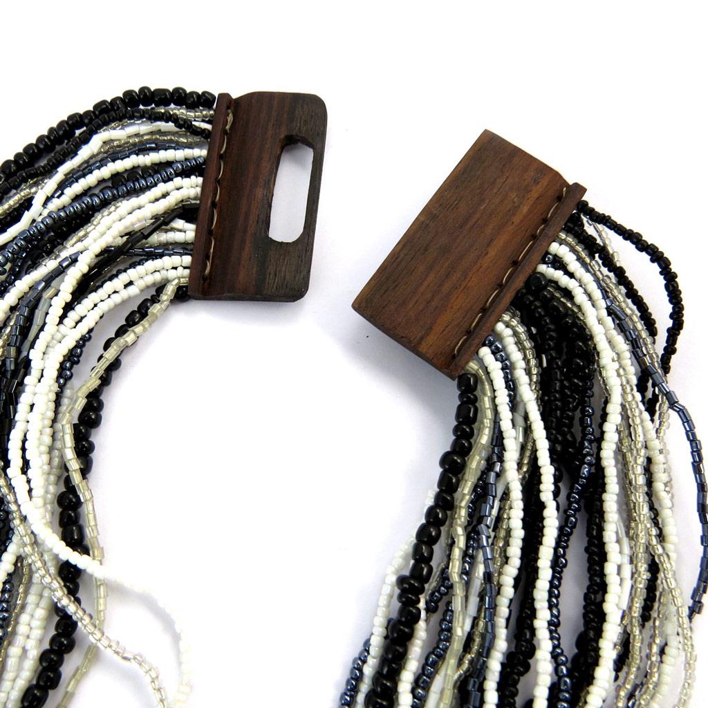 Les Trésors De Lily [N4615] - Náhrdelník 'Kilimanjaro' černobílý