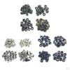 50 Fasteners Press Stud Button Sewing for Leather Coat Jeans Bag - Black, 15mm